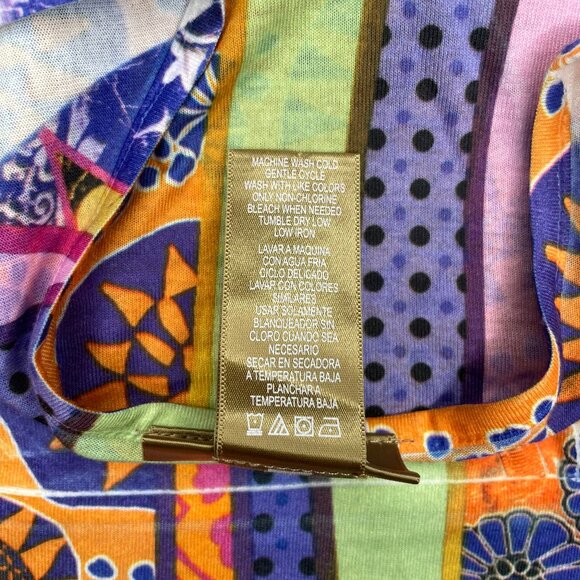 Miss Tina by Tina Knowles Women's Colorful Paisley V-Neck Cap Sleeve Midi Dress - Picture 8 of 8